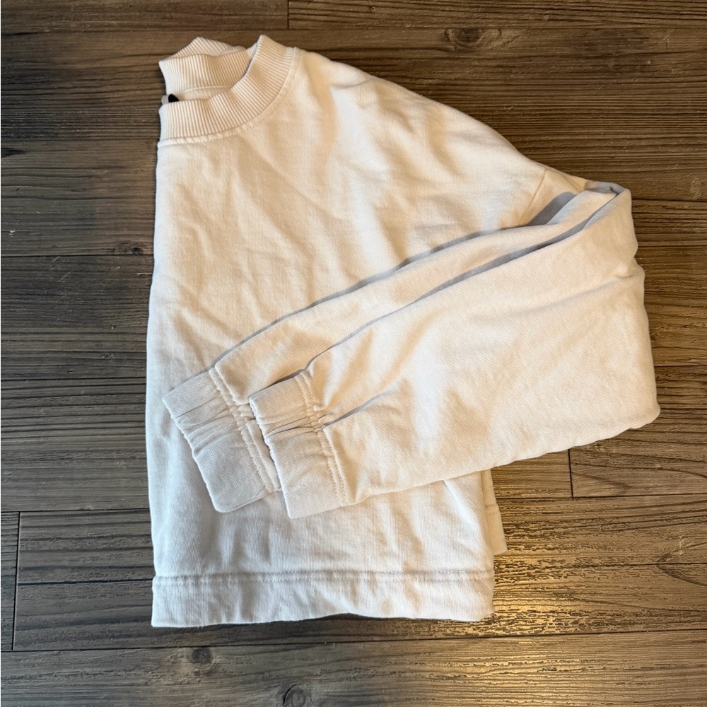 H&M Off-White Ribbed Collar Sweatshirt - Picture 2 of 6